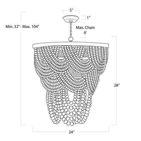 Lorelei Elegant Bohemian Candelabra Chandelier Ceiling Light