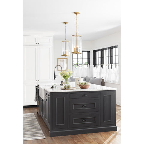 Adria Lantern Pendant Light in Brass Modern Ceiling Light