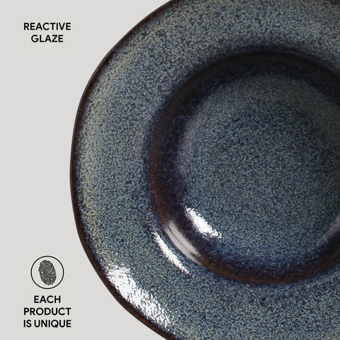 Everyday Organic Abstract Glazed Stoneware Dessert Plate Set