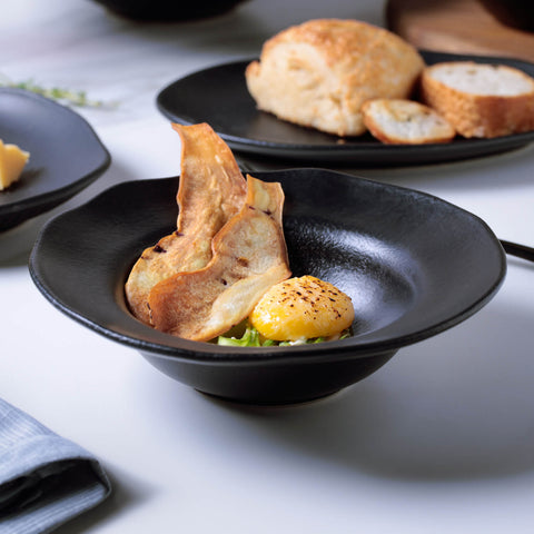 Porto Brasil Everyday Handmade Stoneware Dessert Plate Set Modern Glazed - Set of 4