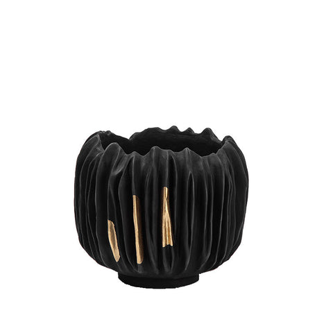 Decorating Essentials Asymmetrical Matte Bowl Vase with Gilding