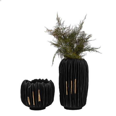 Decorating Essentials Asymmetrical Matte Bowl Vase with Gilding