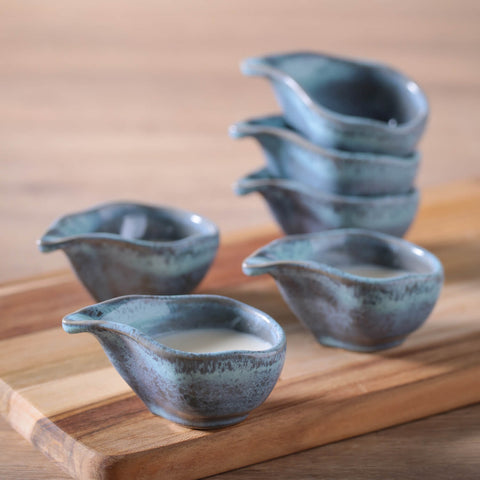 Porto Brasil Everyday Abstract Glazed Bowl Set in Modern Organic Style - Set of 6