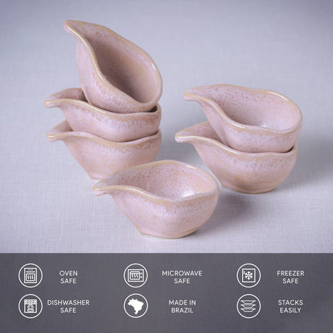 Porto Brasil Everyday Organic Handmade Glazed Stoneware Bowl Set - Set of 6