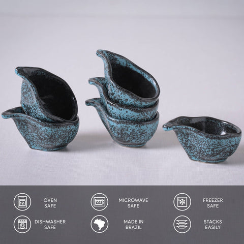 Porto Brasil Everyday Handmade Organic Glazed Stoneware Bowl Set - Set of 6