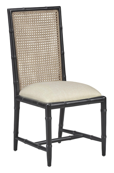 Artful Traditionalist Mahogany Hand Woven Dining Side Chair