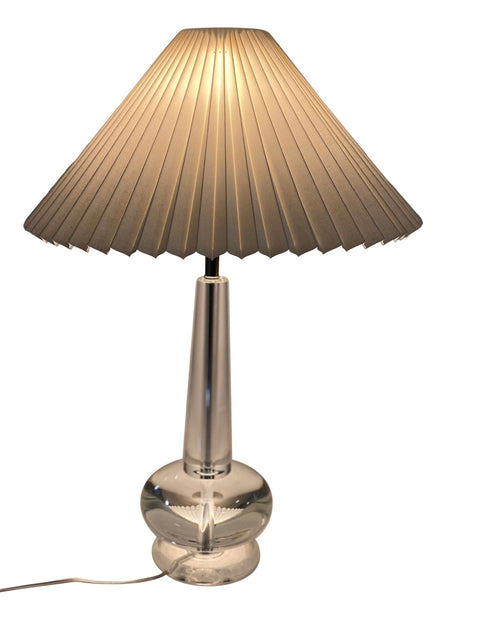 17.75” Natural White Linen Knife Pleat Lampshade, Bulb Clip Eastern Design