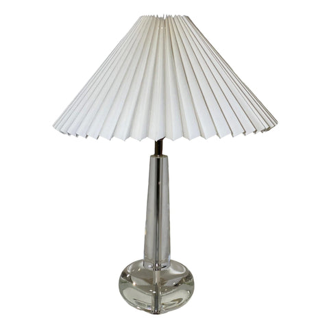 17.75” Natural White Linen Knife Pleat Lampshade, Bulb Clip Eastern Design