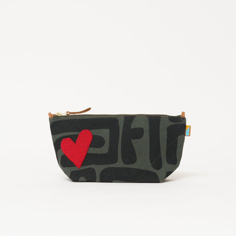 Abstract Beaded Heart Graphic Convertible Pouch