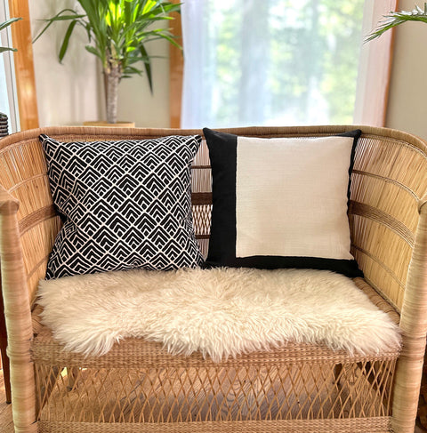 Global Eclecticist Minimalist Organic Square Accent Pillow