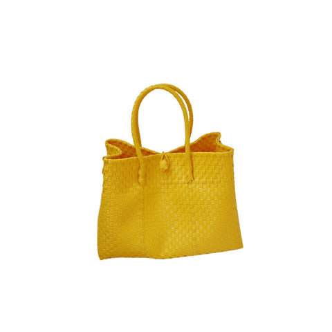 Beach Handwoven Geometric Tote with Tie Closure