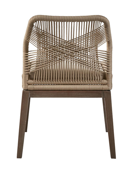 Timeless Minimalist Modern Mahogany Woven Accent Chair