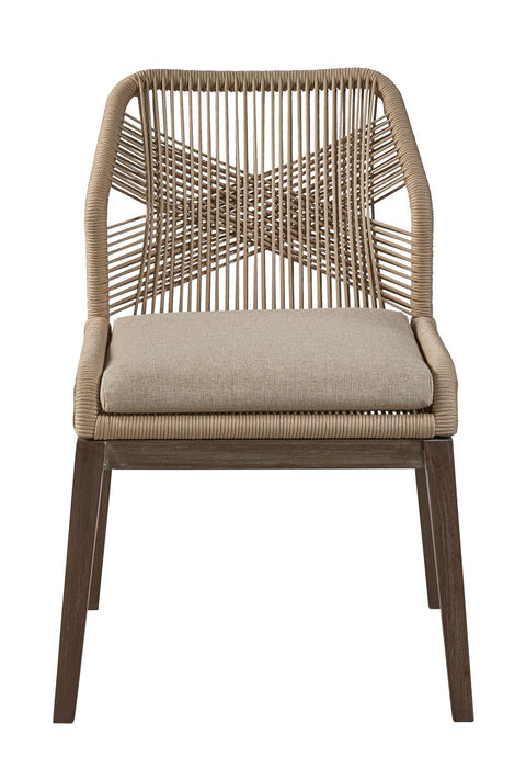 Timeless Minimalist Modern Mahogany Woven Accent Chair