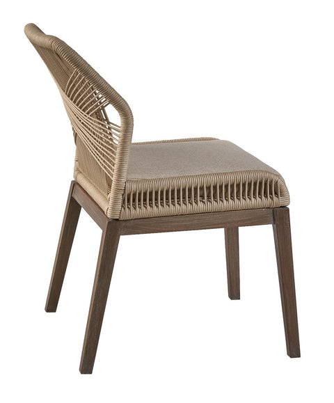 Timeless Minimalist Modern Mahogany Woven Accent Chair