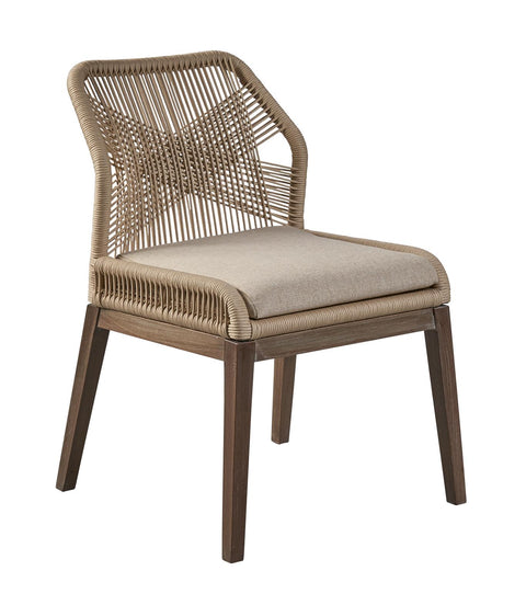 Timeless Minimalist Modern Mahogany Woven Accent Chair