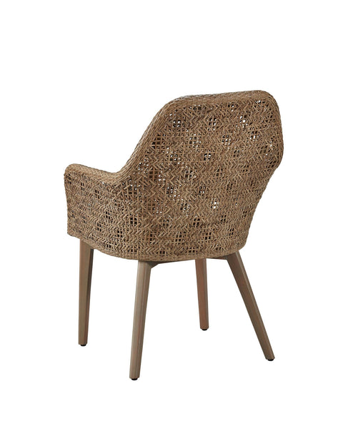Timeless Minimalist Bohemian Rattan Armchair with Slope Arms