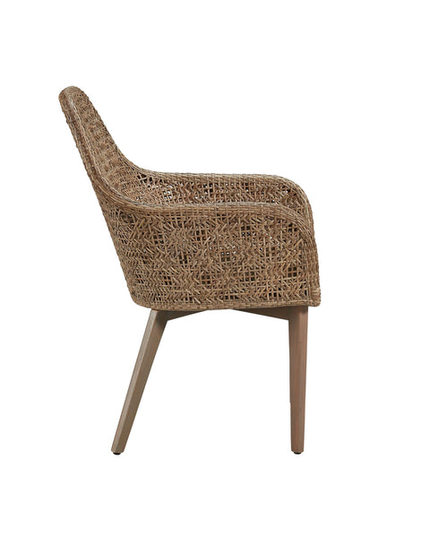 Timeless Minimalist Bohemian Rattan Armchair with Slope Arms