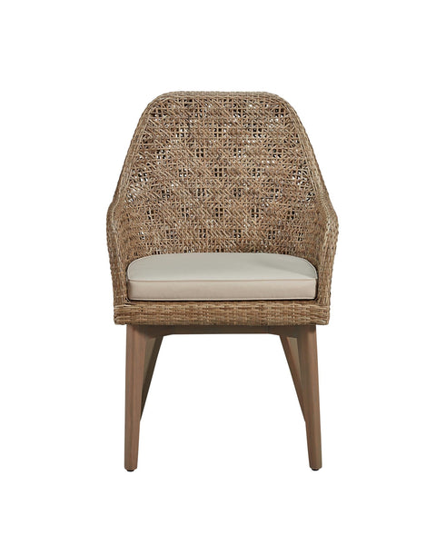 Timeless Minimalist Bohemian Rattan Armchair with Slope Arms