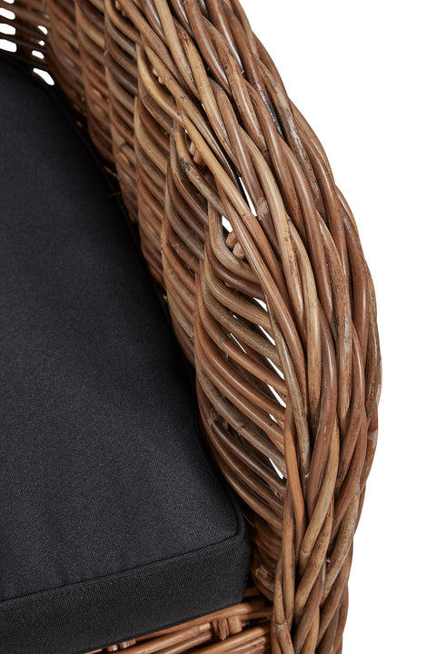 Timeless Minimalist Bohemian Rattan Barrel Accent Chair