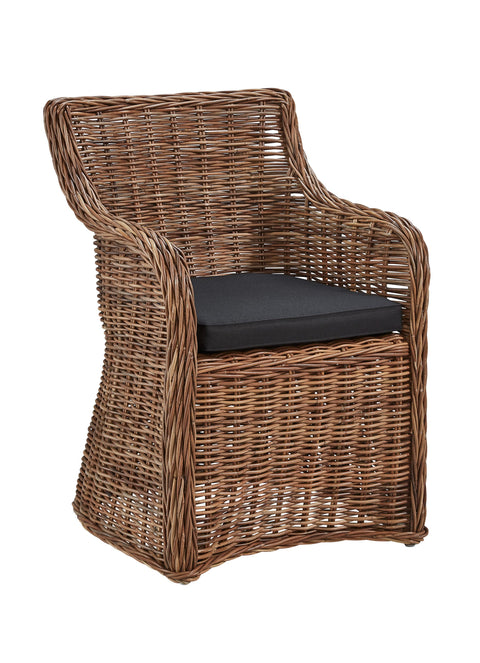 Timeless Minimalist Bohemian Rattan Barrel Accent Chair
