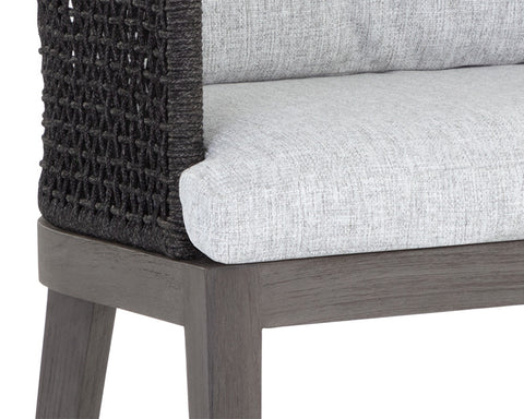 Capri Modern Barrel Upholstered Teak Counter Stool