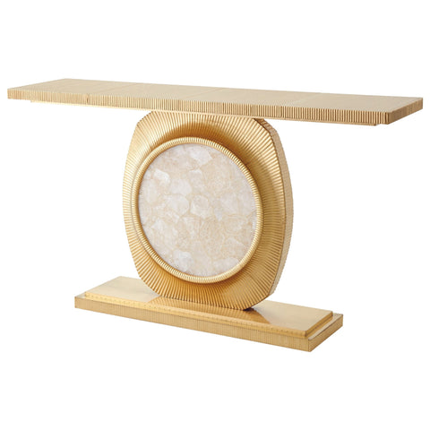 Timeless Minimalist Deco Art Deco Fluted Drum Console