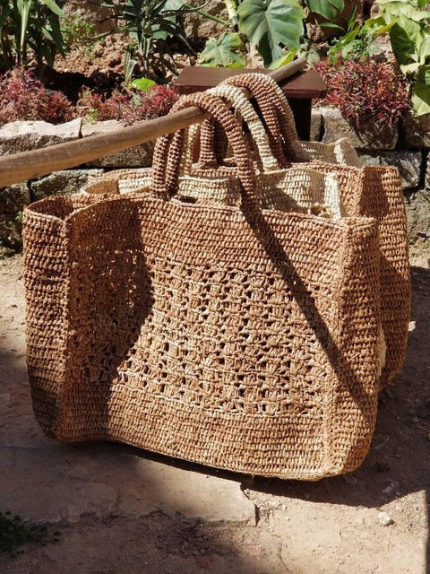 Beach Geometric Handmade Braided Tote