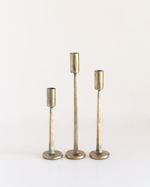 S/3 Dante Candlesticks - Brass Finish