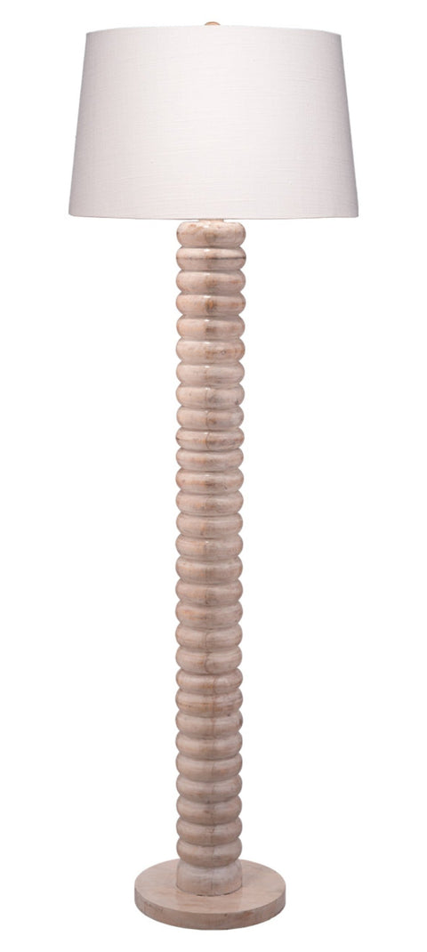 Ambient Abacus Column Drum Floor Lamp with Beads and Carving