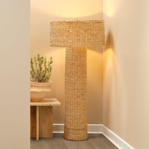 Big Island Column Floor Lamp Handcrafted Tropical Accent