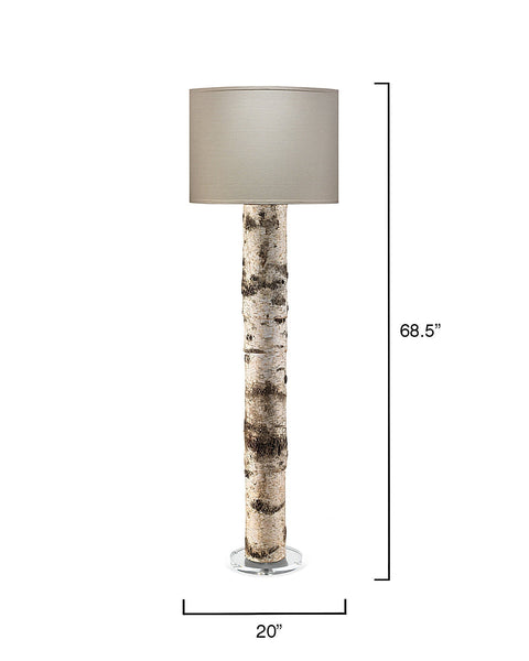Forrester Column Floor Lamp with Drum Shade in Organic Style