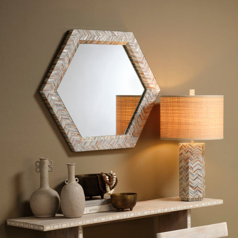 Lucille Column Table Lamp with Inlay Modern Accent