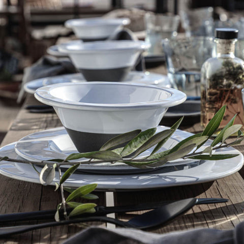 Costa Nova Everyday Two-tone Glazed Bowl Set with Organic Modern Style - Set of 4