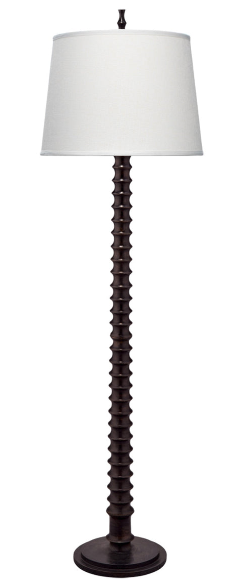 Ambient Conical Floor Lamp with Carving and Finial Modern