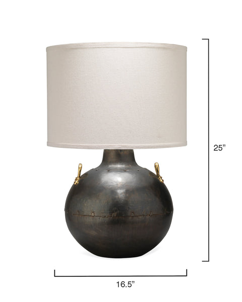 Accent Modern Drum Table Lamp in Gray