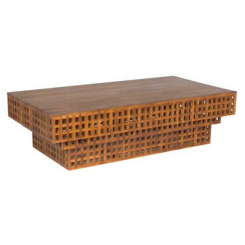 Flynn Handcrafted Geometric Rectangle Coffee Table