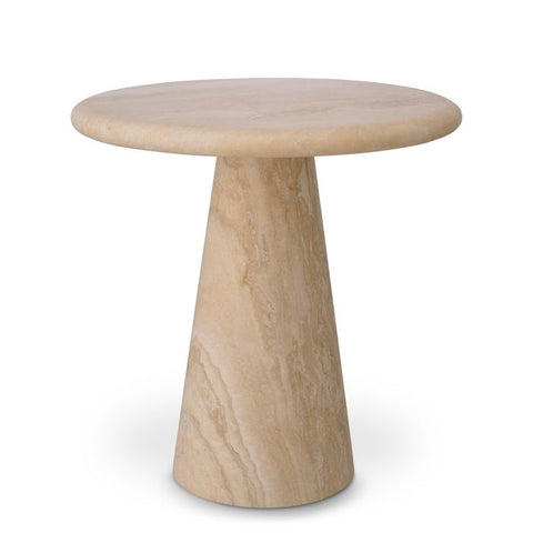 Space Saving Contemporary Drum Center Table in Natural Stone