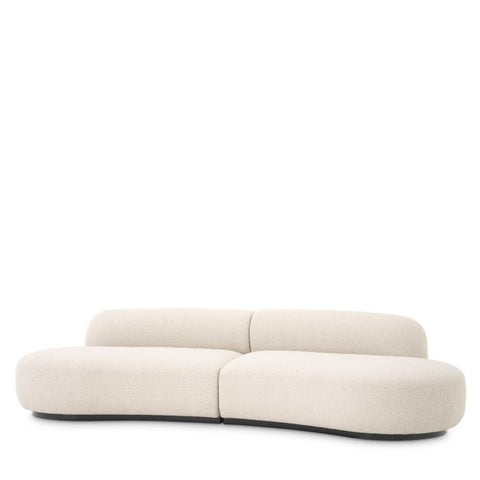 Björn Curved Asymmetrical Sofa with Tight Low Back Upholstered