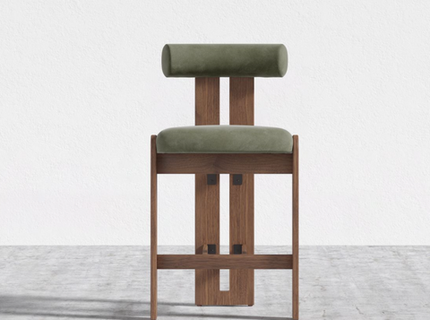 Tola Timeless Minimalist Modern Padded Upholstered Counter Stool