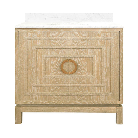 Worlds Away Bixby Art Deco Bathroom Vanity with Marble Top