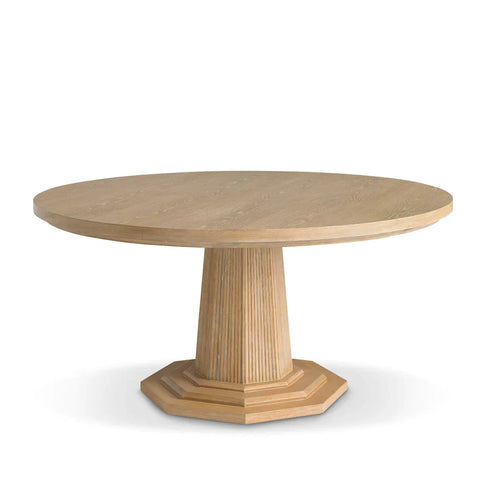 Bunny Williams Haven Tulip Round Dining Table with Fluted Drum Base - 60 W