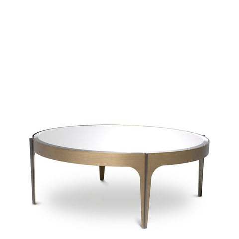Timeless Minimalist Mid Century Round Beveled Glass Coffee Table