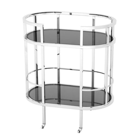 Townhouse Modern Oval Glass Bar Cart