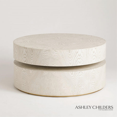 Timeless Minimalist Pivot Drum Coffee Table in Contemporary Style