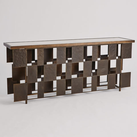 Timeless Minimalist Geometric Bronze Console for Modern Entryways