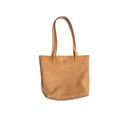 Timeless Minimalist Solid Leather Tote with Shoulder Straps