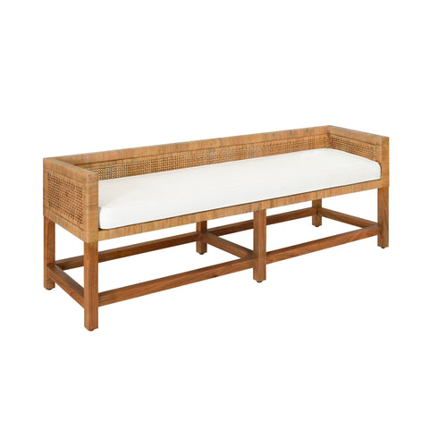 Timeless Minimalist Bohemian Lounge Bench with Low Back and Slat Design