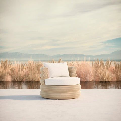 Outdoor Living & Garden Modern Armless Club Lounge Chair