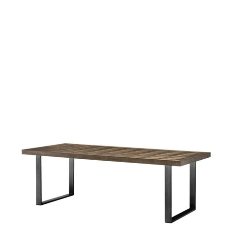 Timeless Minimalist Geometric Marquetry Rectangle Dining Table