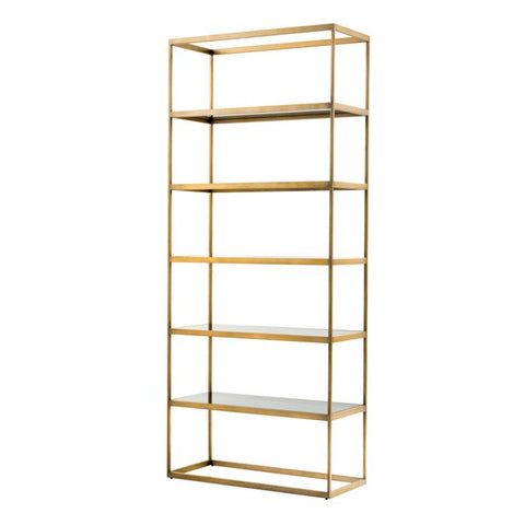 Omega Standard Bookshelf in Brushed Gold Contemporary Design